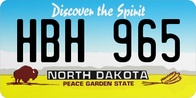 ND license plate HBH965