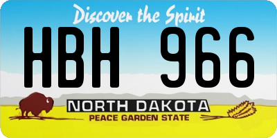 ND license plate HBH966