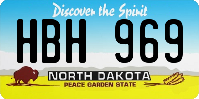 ND license plate HBH969