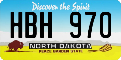 ND license plate HBH970