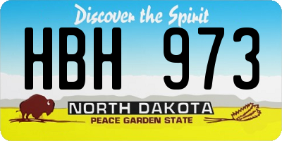 ND license plate HBH973