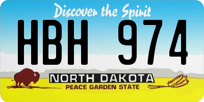 ND license plate HBH974