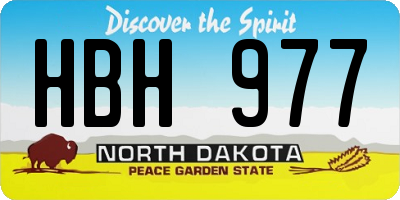 ND license plate HBH977