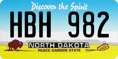 ND license plate HBH982