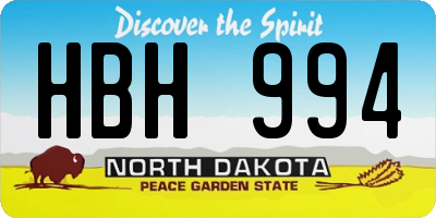 ND license plate HBH994