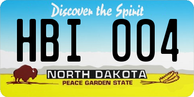 ND license plate HBI004