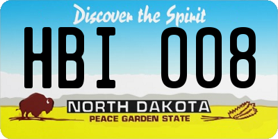 ND license plate HBI008