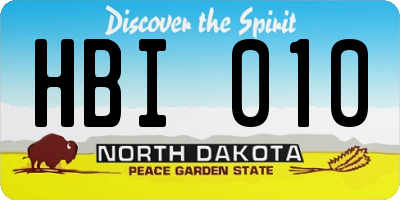 ND license plate HBI010