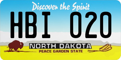 ND license plate HBI020