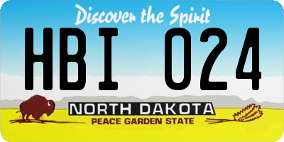 ND license plate HBI024