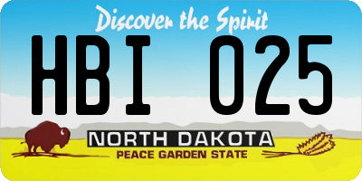ND license plate HBI025