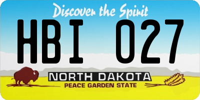 ND license plate HBI027