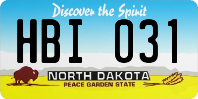 ND license plate HBI031