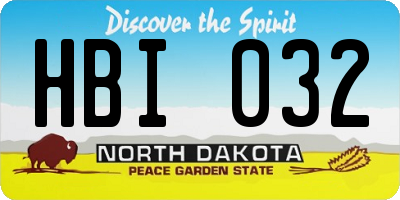 ND license plate HBI032