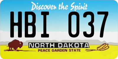 ND license plate HBI037