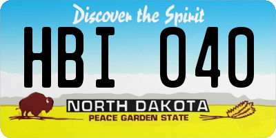 ND license plate HBI040
