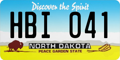 ND license plate HBI041