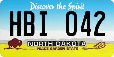 ND license plate HBI042