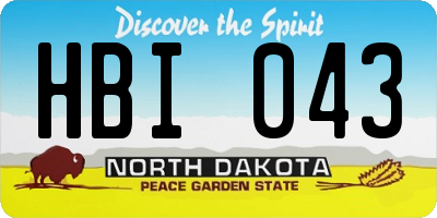 ND license plate HBI043