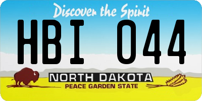 ND license plate HBI044