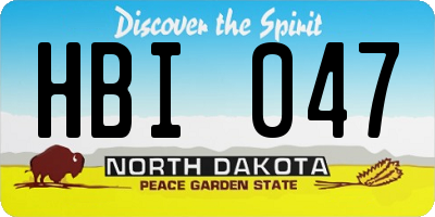 ND license plate HBI047