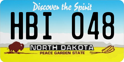 ND license plate HBI048