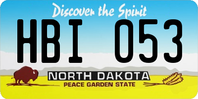 ND license plate HBI053