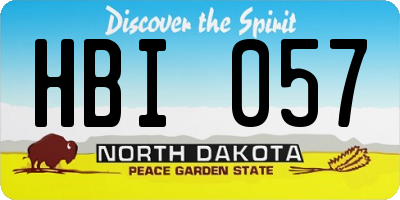 ND license plate HBI057