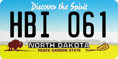 ND license plate HBI061