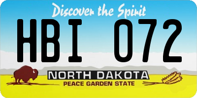 ND license plate HBI072