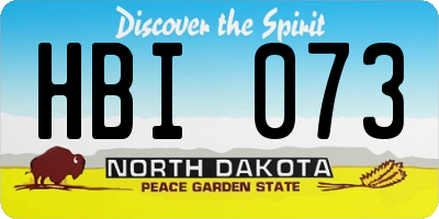 ND license plate HBI073