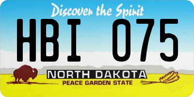 ND license plate HBI075