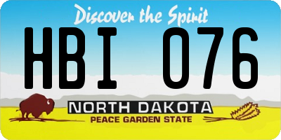 ND license plate HBI076