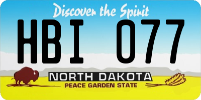 ND license plate HBI077