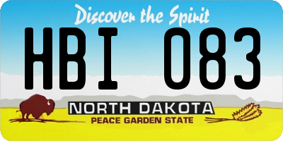 ND license plate HBI083