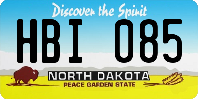 ND license plate HBI085