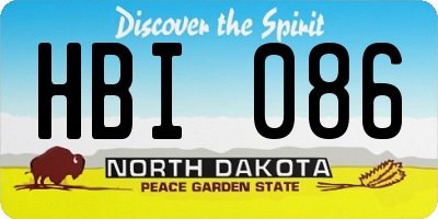 ND license plate HBI086