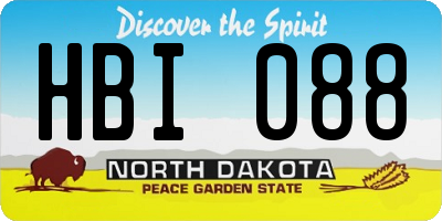ND license plate HBI088