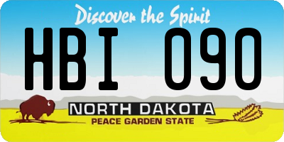 ND license plate HBI090