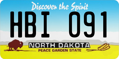 ND license plate HBI091