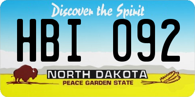 ND license plate HBI092