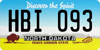ND license plate HBI093