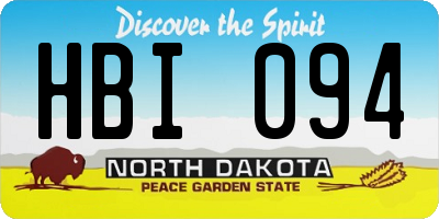 ND license plate HBI094