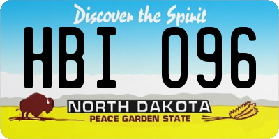 ND license plate HBI096