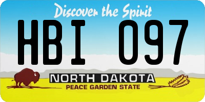ND license plate HBI097
