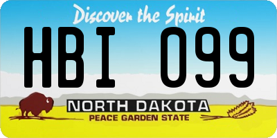 ND license plate HBI099