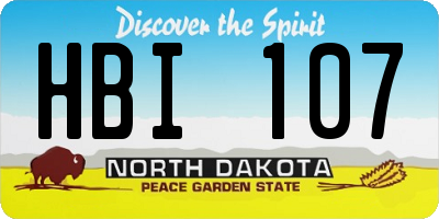 ND license plate HBI107