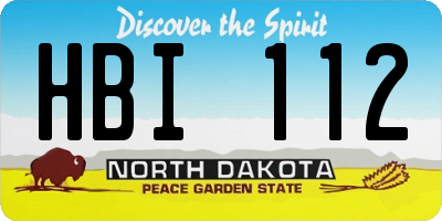 ND license plate HBI112