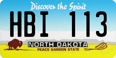 ND license plate HBI113