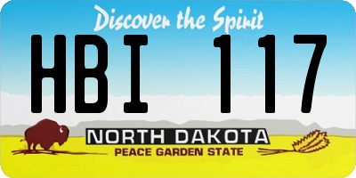 ND license plate HBI117